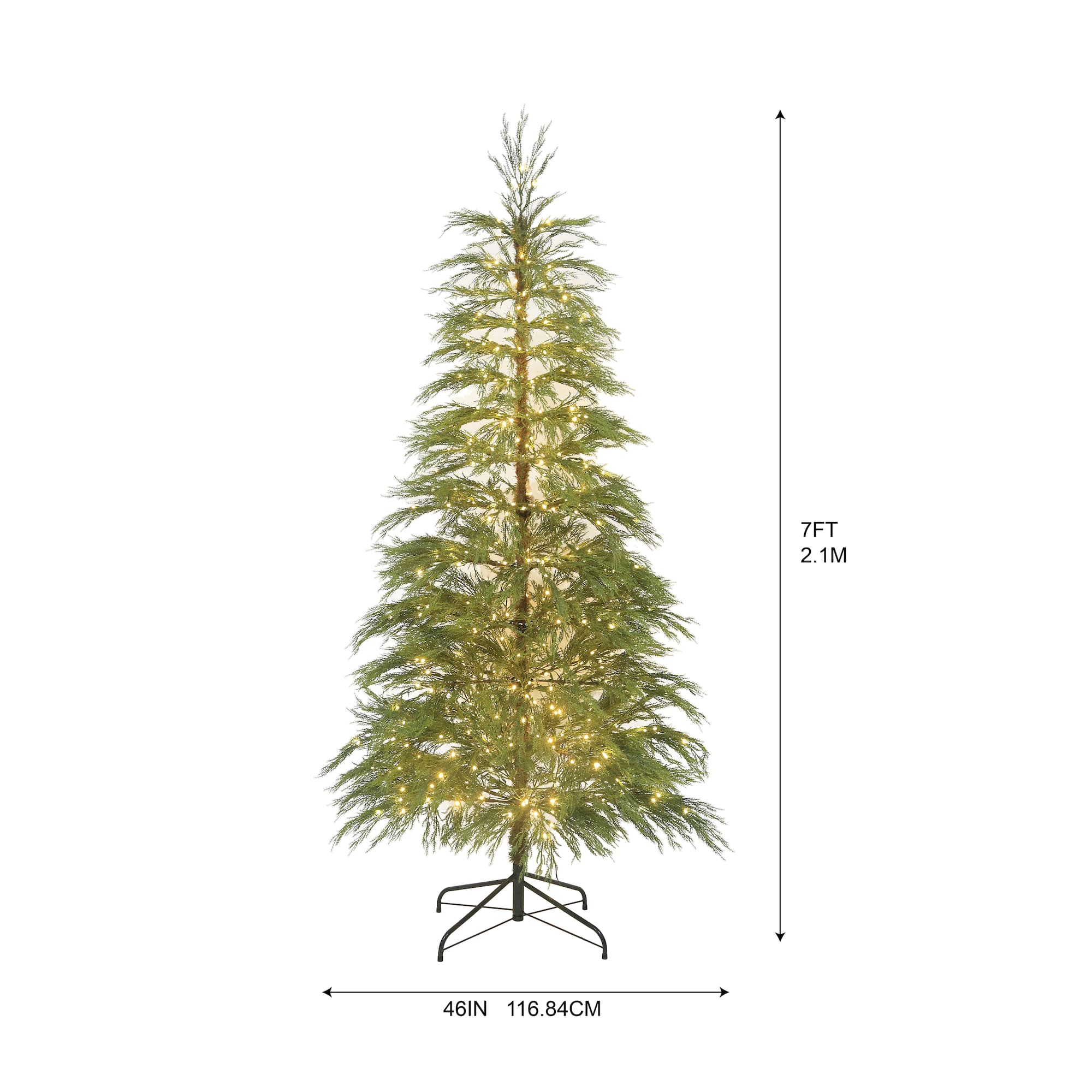 7ft. Pre-Lit Alpine Artificial Christmas Tree, Warm White LED Lights by Ashland®